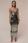 Light Gold Visions Of You Midi Dress