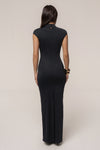 Black Margot Mock Neck Dress