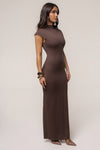 Brown Margot Mock Neck Dress