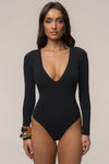 Black Cherie Plunge Bodysuit