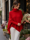 turtleneck-asymmetrical-knit-poncho-sweater