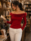 off-the-shoulder-faux-fur-collar-ribbed-knit-sweater