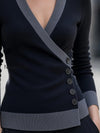 contrast-trim-wrap-front-ribbed-knit-top
