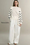 cotton-stripe-v-neck-cardigan