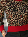 leopard-contrast-trim-crew-neck-knit-top